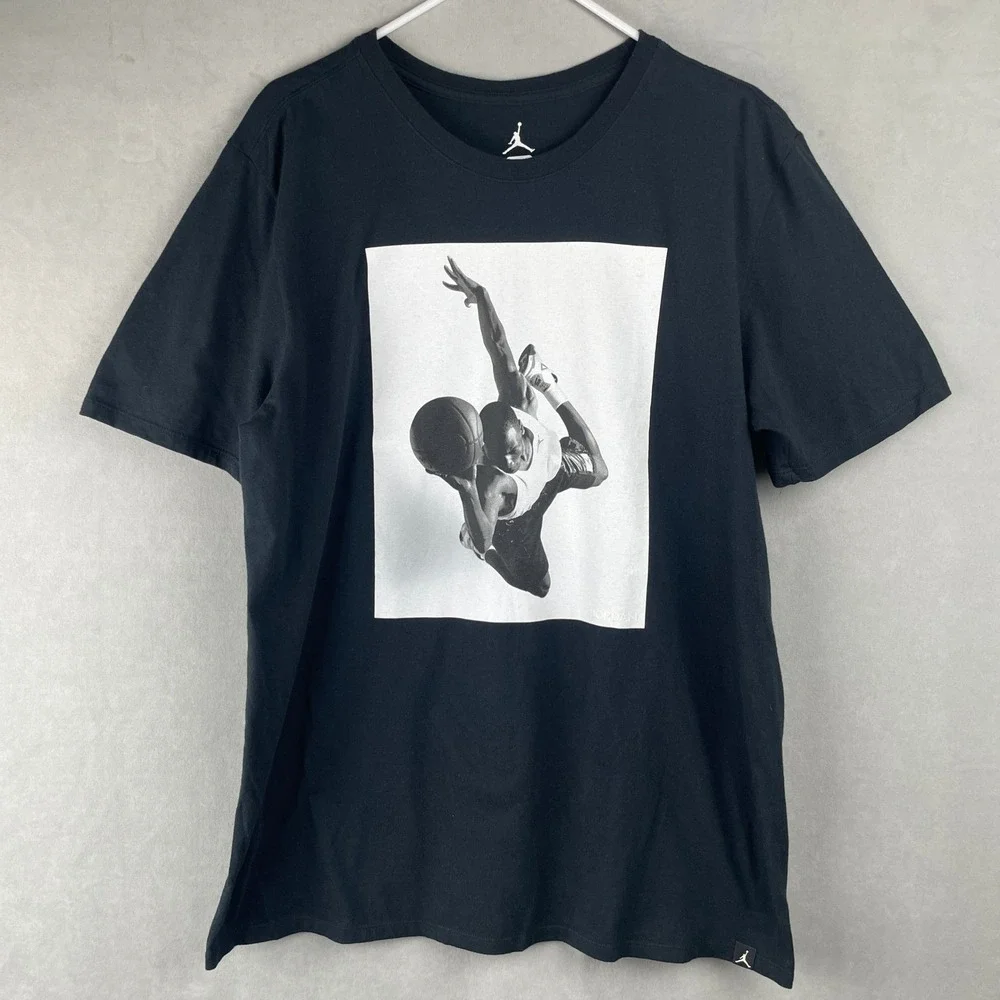 Jordan Sportswear‎ Flight Heritage Graphic T Shirt Black Air MJ Iconic Jumpman L